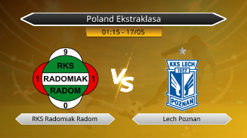 Poland Ekstraklasa RKS Radomiak Radom VS Lech Poznan