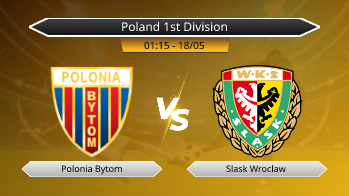 Poland 1st Division Polonia Bytom VS Slask Wroclaw