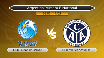 Argentina Primera B Nacional Club Ciudad de Bolivar VS Club Atletico Acassuso