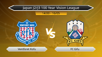 Japan J2/J3 100 Year Vision League Ventforet Kofu VS FC Gifu