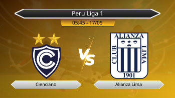 Peru Liga 1 Cienciano VS Alianza Lima