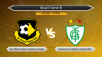 Brazil Serie B Sao Bernardo Futebol Clube VS America Futebol Clube MG