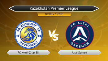 Kazakhstan Premier League FC Kyzyl-Zhar SK VS Altai Semey
