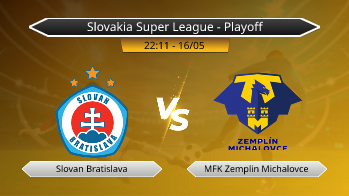 Slovakia Super League - Playoff Slovan Bratislava VS MFK Zemplin Michalovce
