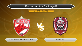 Romania Liga 1 - Playoff FC Dinamo Bucuresti 1948 VS CFR Cluj
