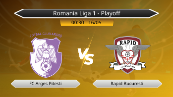 Romania Liga 1 - Playoff FC Arges Pitesti VS Rapid Bucuresti