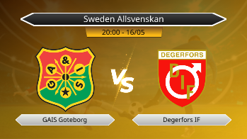 Sweden Allsvenskan GAIS Goteborg VS Degerfors IF