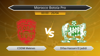 Morocco Botola Pro CODM Meknes VS Difaa Hassani El Jadidi