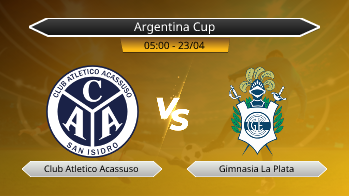 Argentina Cup Club Atletico Acassuso VS Gimnasia La Plata