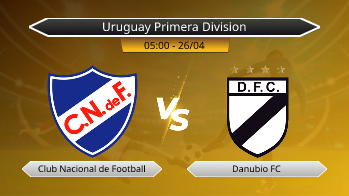 Uruguay Primera Division Club Nacional de Football VS Danubio FC