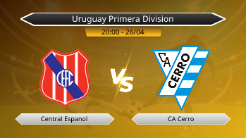 Uruguay Primera Division Central Espanol VS CA Cerro