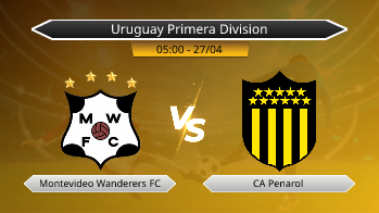 Uruguay Primera Division Montevideo Wanderers FC VS CA Penarol