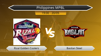 Philippines MPBL Rizal Golden Coolers VS Basilan Steel