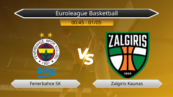 Euroleague Basketball Fenerbahce SK VS Zalgiris Kaunas