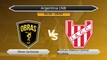 Argentina LNB Obras Sanitarias VS Instituto Atletico Central Cordoba