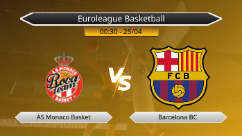Euroleague Basketball AS Monaco Basket VS Barcelona BC