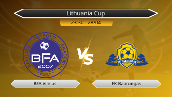 Lithuania Cup BFA Vilnius VS FK Babrungas