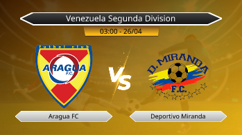 Venezuela Segunda Division Aragua FC VS Deportivo Miranda