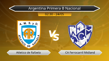 Argentina Primera B Nacional Atletico de Rafaela VS CA Ferrocarril Midland