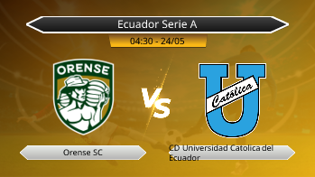Ecuador Serie A Orense SC VS CD Universidad Catolica del Ecuador