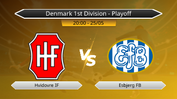 Denmark 1st Division - Playoff Hvidovre IF VS Esbjerg FB