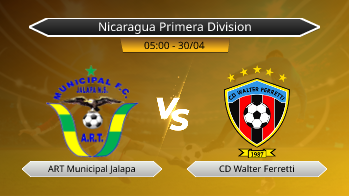 Nicaragua Primera Division ART Municipal Jalapa VS CD Walter Ferretti