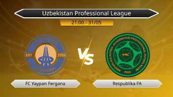Uzbekistan Professional League FC Yaypan Fergana VS Respublika FA