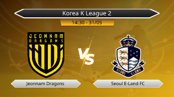 Korea K League 2 Jeonnam Dragons VS Seoul E-Land FC