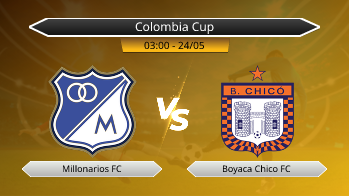 Colombia Cup Millonarios FC VS Boyaca Chico FC