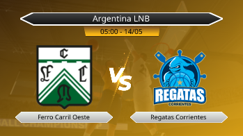 Argentina LNB Ferro Carril Oeste VS Regatas Corrientes
